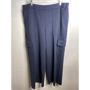 NWT Lane Bryant Straight Mid Rise Cargo Sweatpants Navy Women's Size 16